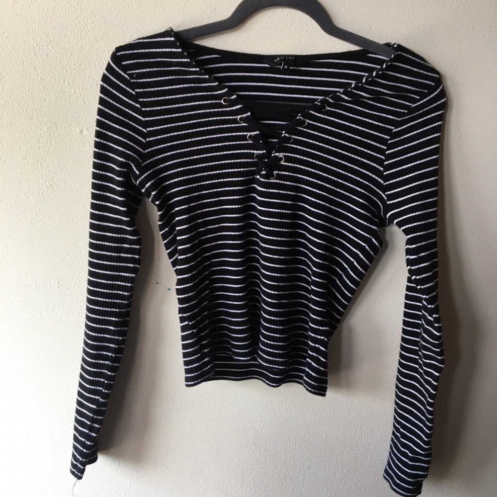 Fitted striped top